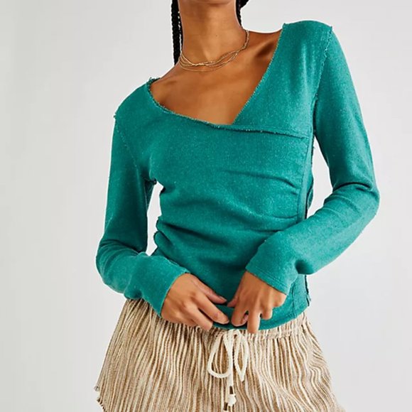 Free People Like A Boss Tee Everglade Sz XS NWT - Picture 10 of 10